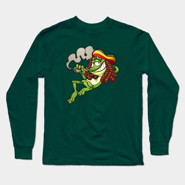 Rasta Frog Long Sleeve T-Shirt by memoangeles